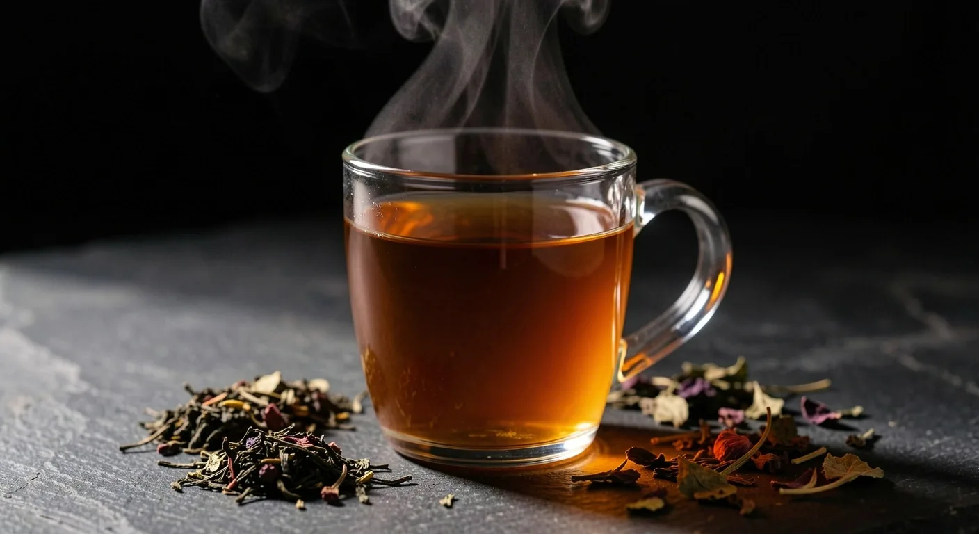Tazza di tè keto Good Fit su superficie scura
