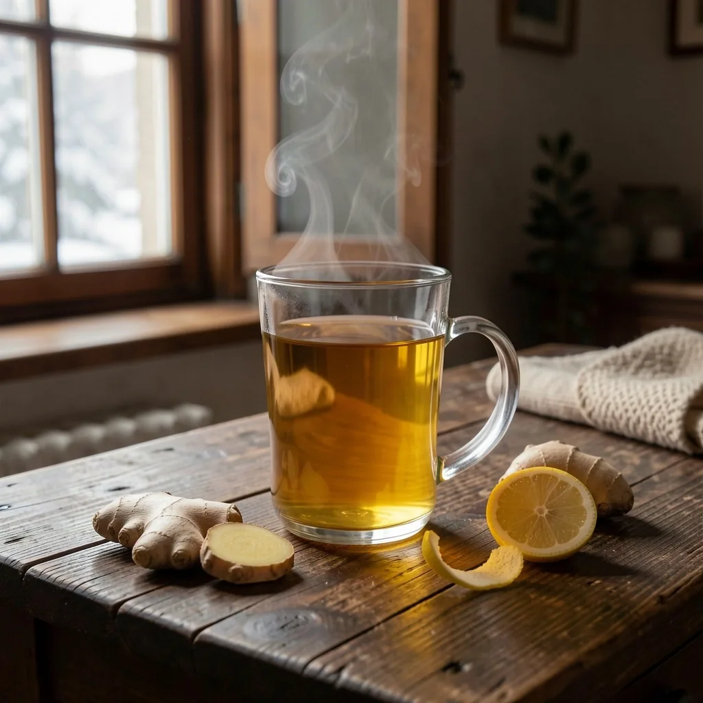 Tazza di tè Good Fit caldo su tavolo in legno
