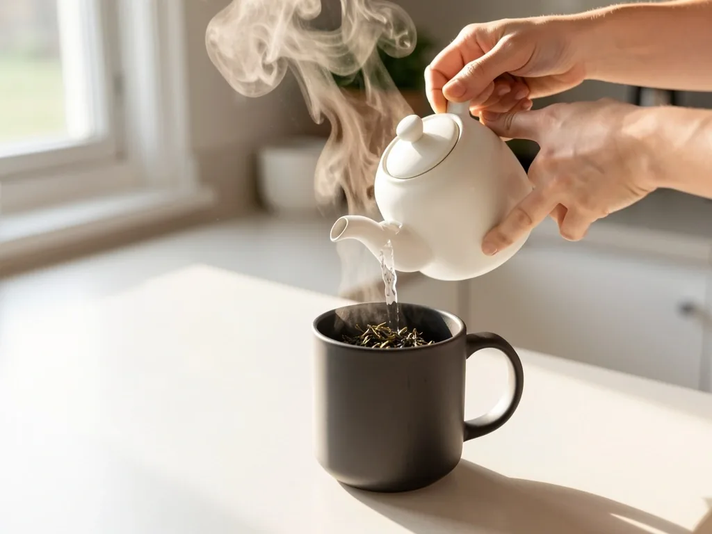 Preparazione del tè Good Fit con acqua calda