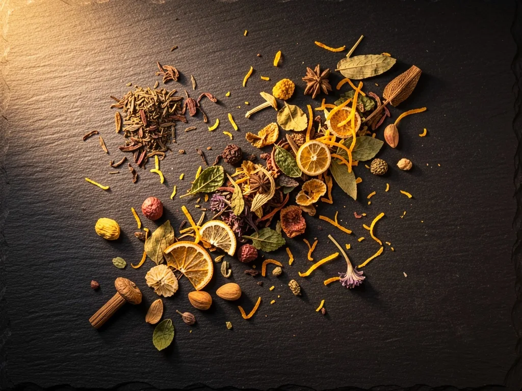 Miscela botanica di tè Good Fit su superficie scura